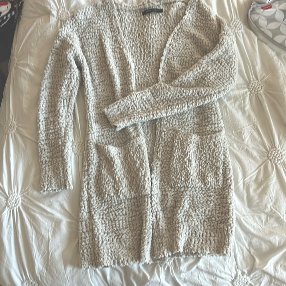 Beige knit cardigan (long)